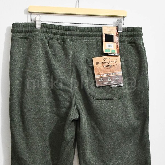 Weatherproof Vintage Men’s Fleece Lined Jogger GREEN - Picture 5 of 5